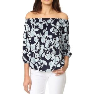 Splendid Etched Floral Off The Shoulder Top
